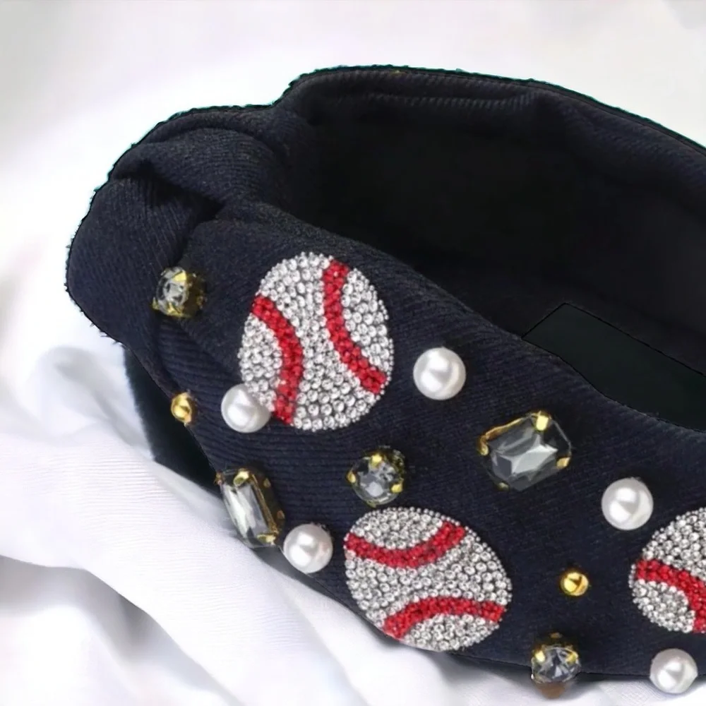 Baseball Rhinestone Headband | Game Day Glam Accessory